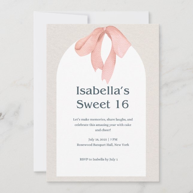 "Celebrate in style - Elegant Sweet 16 Einladung" (Vorderseite)