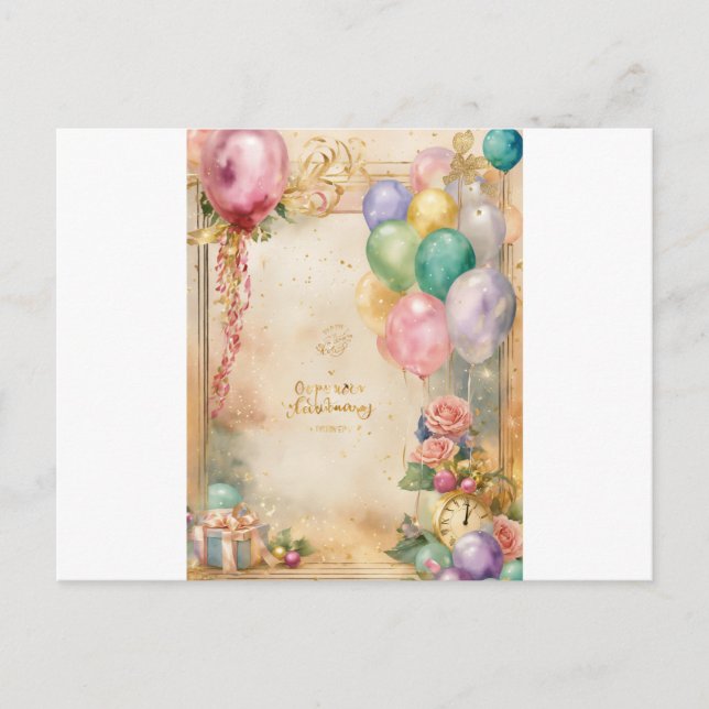 "Celebrate in Style: Exclusive Birthday Postcards" Einladungspostkarte (Vorderseite)