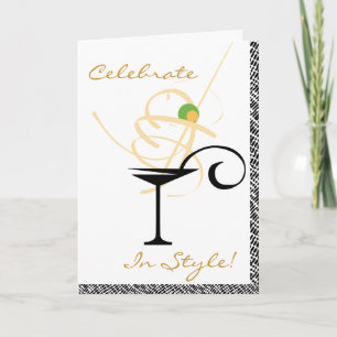 Celebrate In Style Martini Swirl Happy Birthday Karte