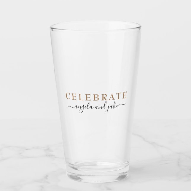 Celebrate Individuellen Namens Hochzeit Glas (Vorderseite)