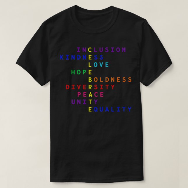 Celebrate Inklusion Kindness Liebe Hoffnung Divers T-Shirt (Design vorne)