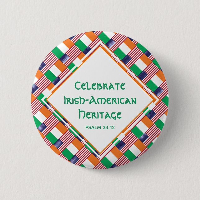 CELEBRATE IRISH-AMERIKANISCHES ERBE Christlich Button (Vorderseite)