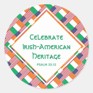 CELEBRATE IRISH-AMERIKANISCHES ERBE Christlich Runder Aufkleber
