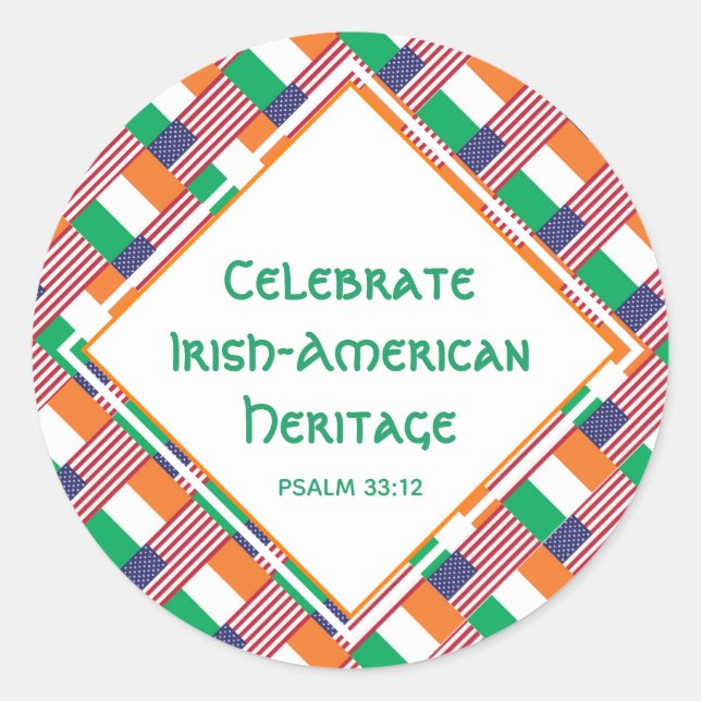 CELEBRATE IRISH-AMERIKANISCHES ERBE Christlich Runder Aufkleber (Vorderseite)