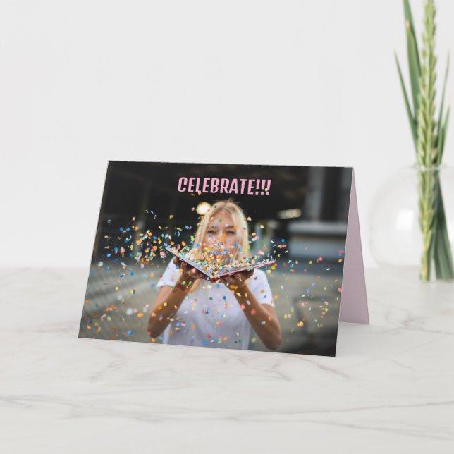 CELEBRATE-JEDE BESCHREIBUNGSKARTE DANKESKARTE (Vorderseite)