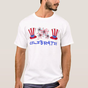 Celebrate Juli 4. Feuerwerk Uncle Sam USA T-Shirt