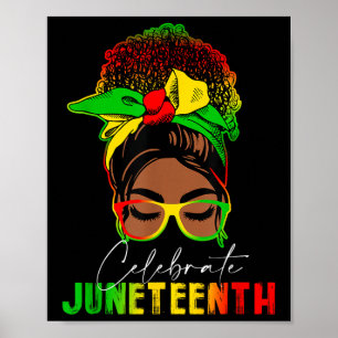 Celebrate Juneteenth 1865 African American Messy B Poster