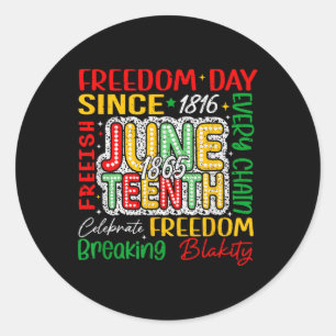 Celebrate Juneteenth 1865 Afro Black American Blac Runder Aufkleber