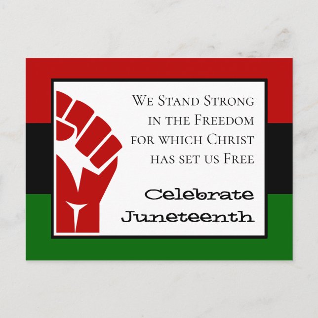 CELEBRATE JUNETEENTH Power Fist individualisierter Postkarte (Vorderseite)