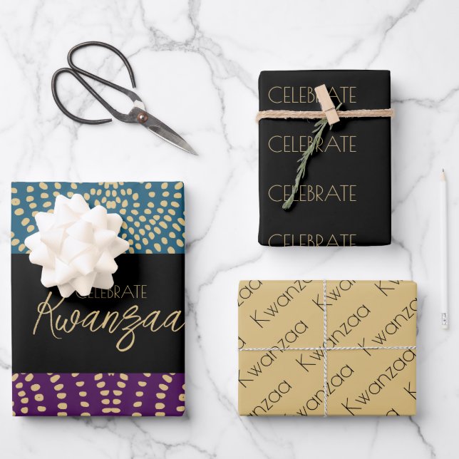CELEBRATE KWANZAA GESCHENKPAPIER SET (Vorderseite)