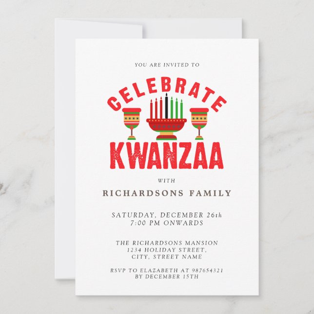 Celebrate Kwanzaa Party Einladung (Vorderseite)