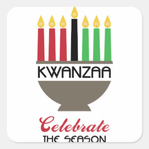 Celebrate Kwanzaa Quadratischer Aufkleber