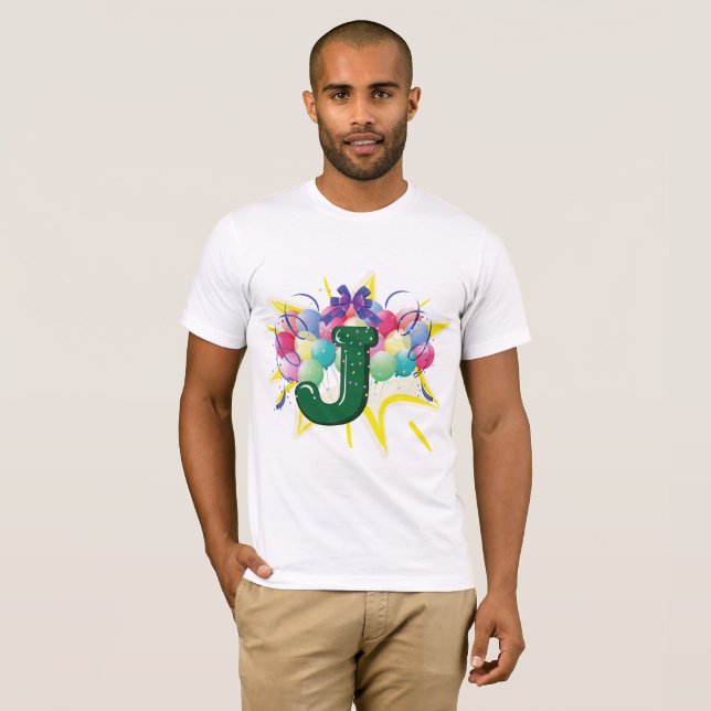 Celebrate Letter J Mens T - Shirt (Vorne ganz)