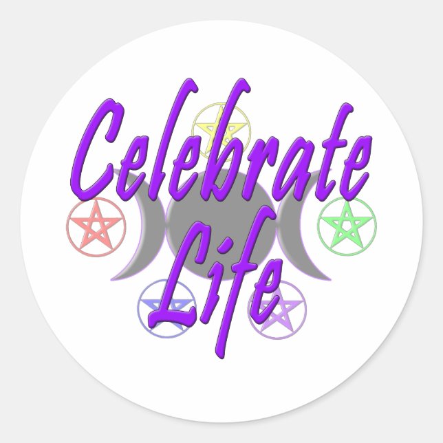 Celebrate Life Runder Aufkleber (Vorderseite)