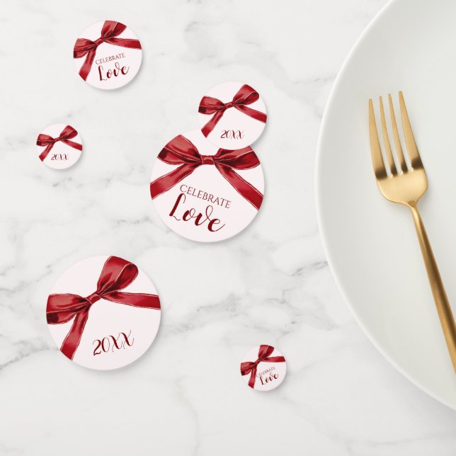 Celebrate Love Elegant Bow Valentines Day Party Konfetti (Gruppe)