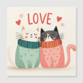 Celebrate love with two cute kitten magnetkarte