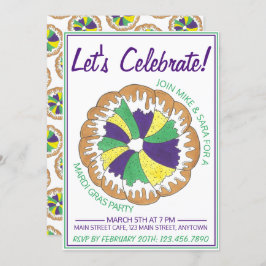 Celebrate Mardi Gras Carnival Party King Cake Einladung