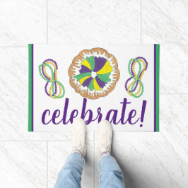 Celebrate Mardi Gras Carnival Party King Cake Fußmatte