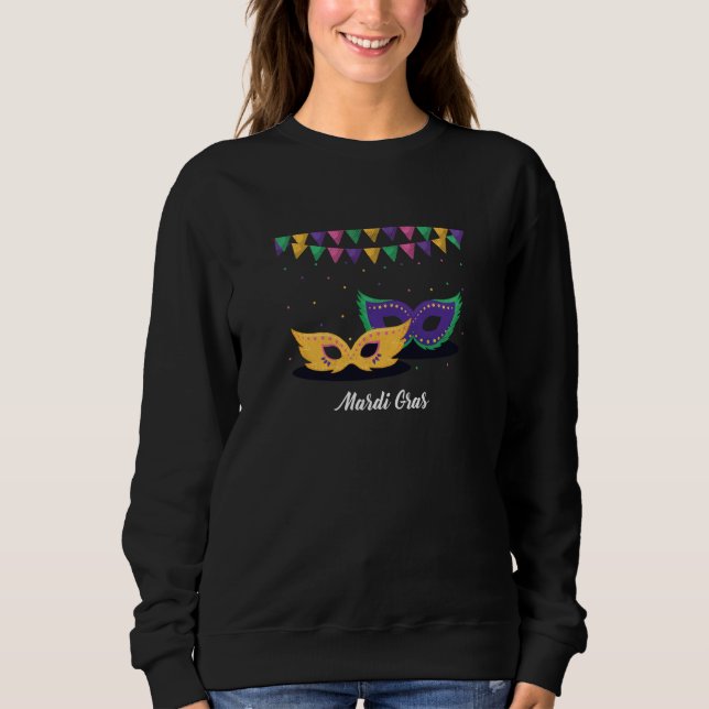 Celebrate Mardi Gras Mask Parade Festival Party Bo Sweatshirt (Vorderseite)