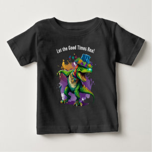 Celebrate Mardi Gras mit Dancing T Rex Dinosaurier Baby T-shirt