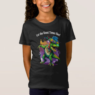 Celebrate Mardi Gras mit Dancing T Rex Dinosaurier T-Shirt