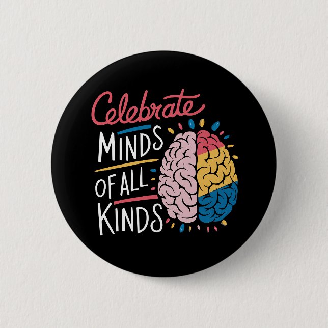 Celebrate Minds aller Art von Autismus Bewusstsein Button (Vorderseite)