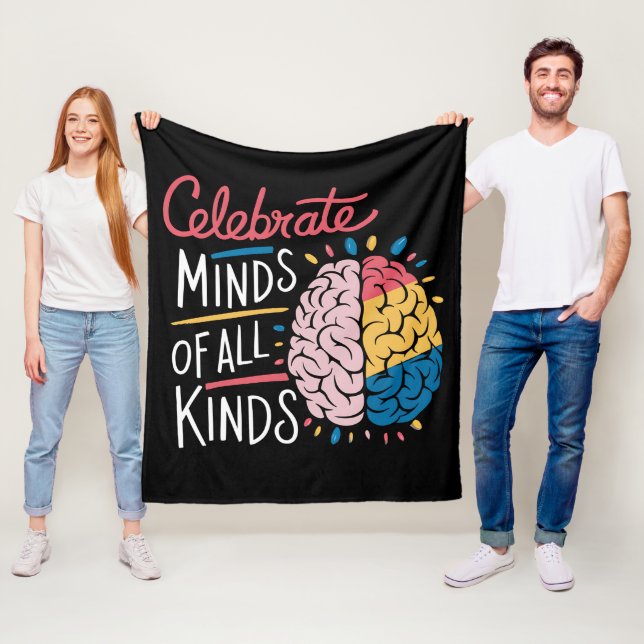 Celebrate Minds aller Art von Autismus Bewusstsein Fleecedecke (Beispiel)