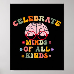 Celebrate Minds aller Art von Autismus im Bereich Poster
