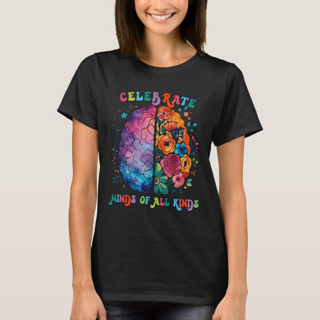 Celebrate Minds aller Art von Autismus im Bereich  T-Shirt (Vorderseite)