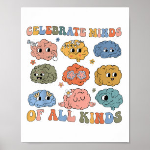 Celebrate Minds aller Arten von Autismus in der Ne Poster