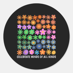 Celebrate Minds aller Arten von Autismus in der Ne Runder Aufkleber