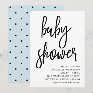 Celebrate Moderne Typografie Babydusche Einladung