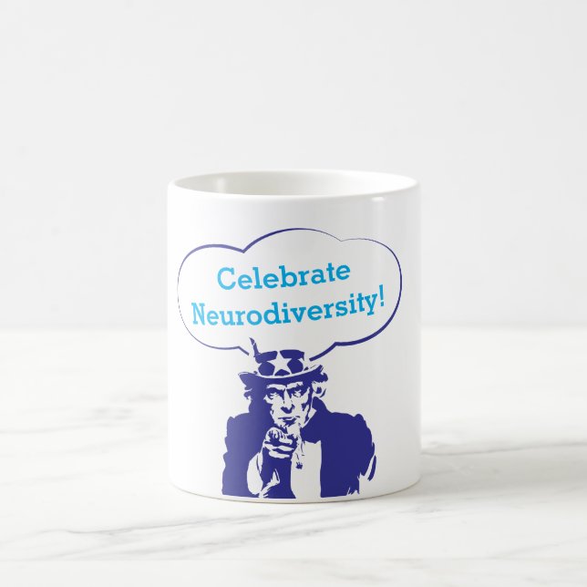 CELEBRATE NEURODIVERSITY ONCLE SAM COFFEE TASSE (Mittel)