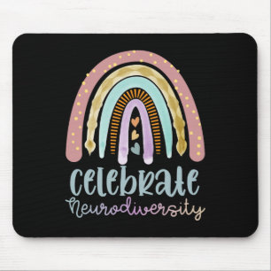 Celebrate Neurodiversity Rainbow Mental Health Awa Mousepad