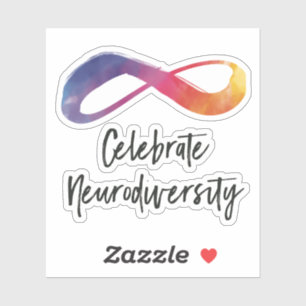 Celebrate Neurodiversity Wasserfarbe Unendlichkeit Aufkleber