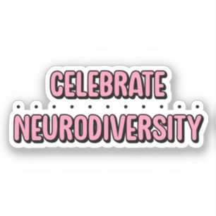 Celebrate Neuroversity Pink Typografie Aufkleber