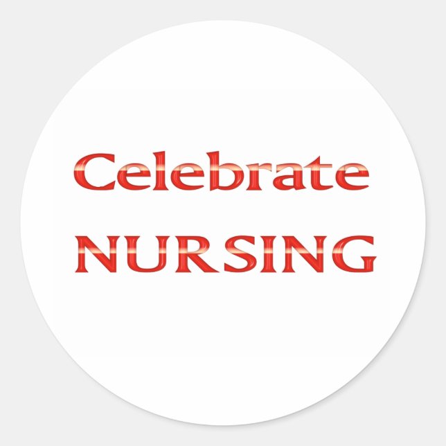 Celebrate Nursing Runder Aufkleber (Vorderseite)