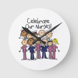 Celebrate Our Nurses Runde Wanduhr