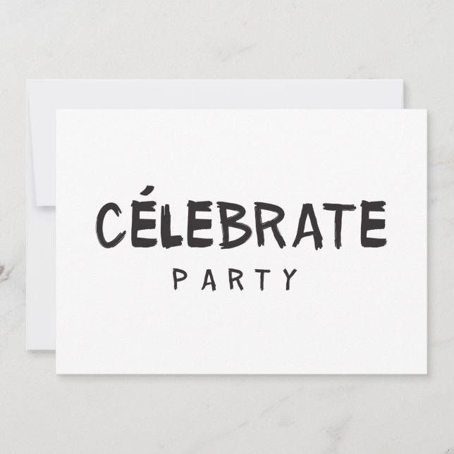 CÉLEBRATE PARTY Geburtstag Einladung Mode Modern (Vorderseite)