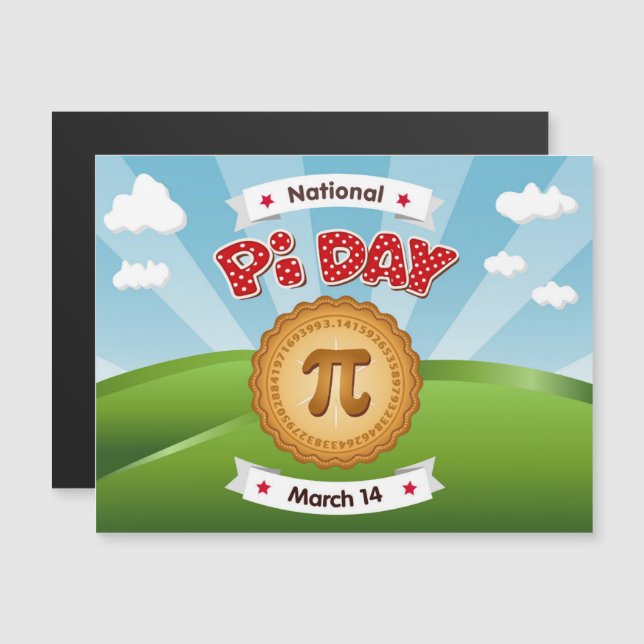 Celebrate Pi Day Magnet Card (Vorne/Hinten)