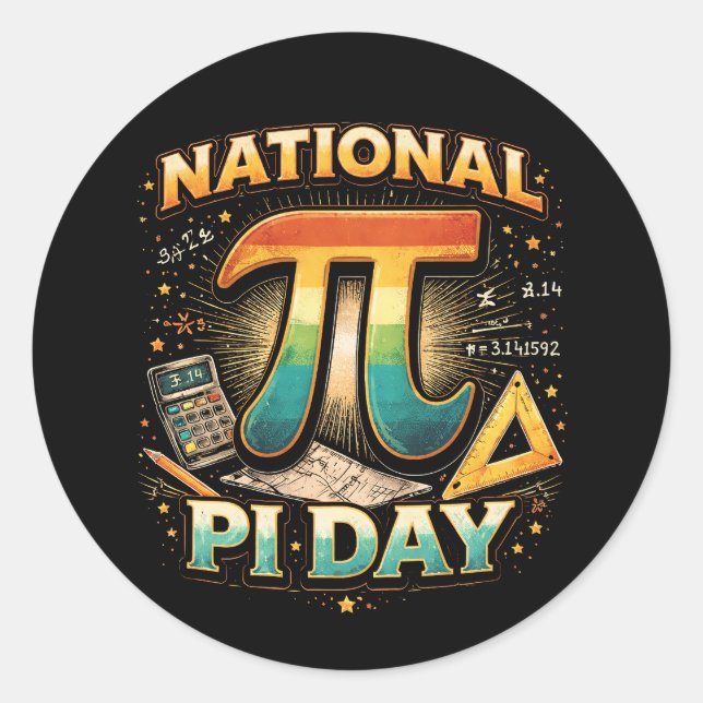 Celebrate Pi Runder Aufkleber (Vorderseite)