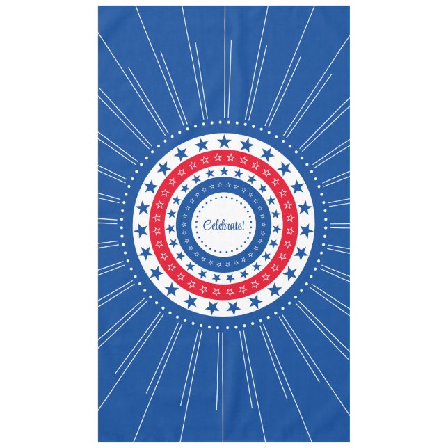 Celebrate Red, White und Blue Stars Tischdecke (Vorderseite)