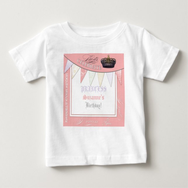 Celebrate Royally Princess Birthday Party Girl Baby T-shirt (Vorderseite)