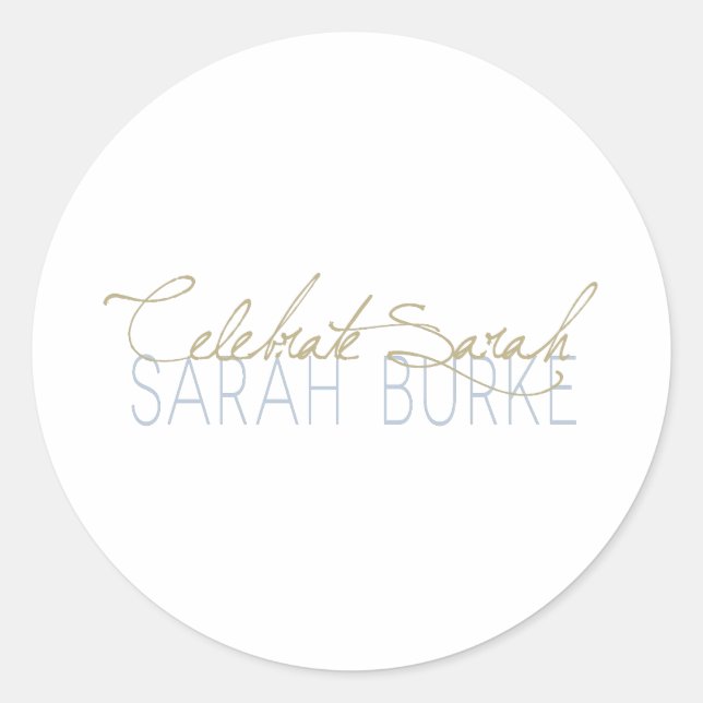 Celebrate Sarah Runder Aufkleber (Vorderseite)