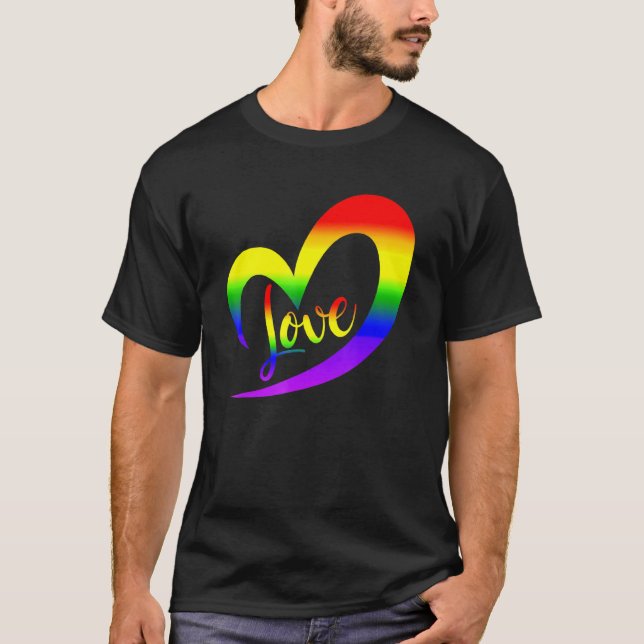 Celebrate stolz auf Liebe LGBt Pride Rainbow Halb T-Shirt (Vorderseite)