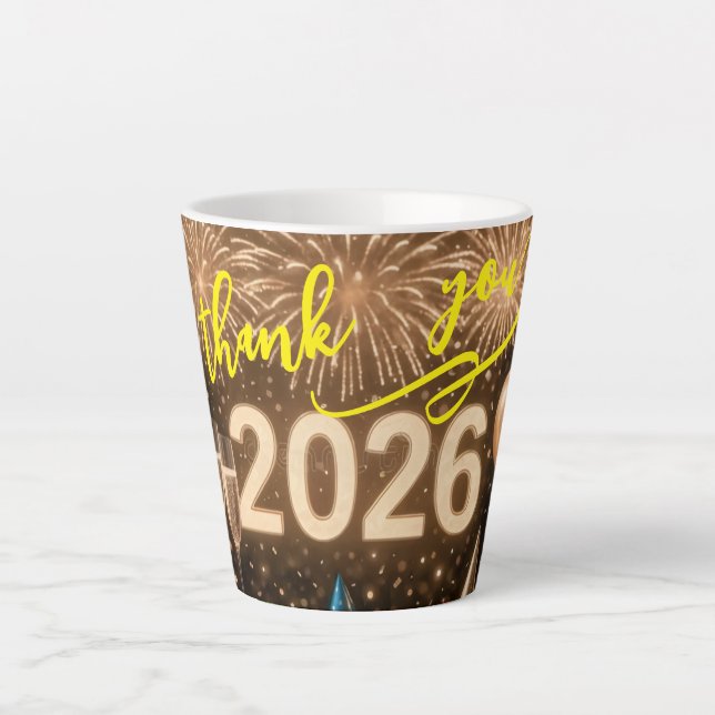 Celebrate the start of 2026 with gratitude  milchtasse (Vorderseite)