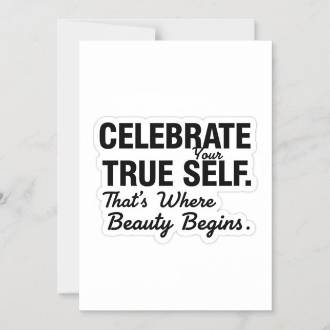 Celebrate True Self Sticker Magneteinladung (Vorderseite)