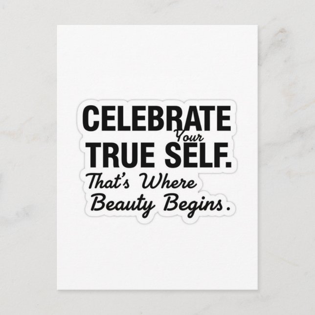 Celebrate True Self Sticker Postkarte (Vorderseite)