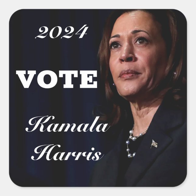 CELEBRATE UND ABSTIMMUNG FÜR KAMALA HARRIS QUADRATISCHER AUFKLEBER (Vorderseite)