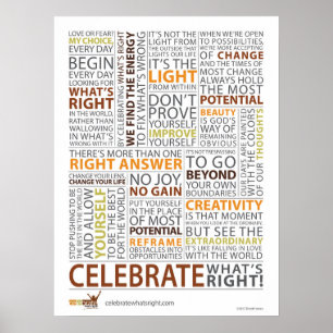 Celebrate What's Right Poster 18"x24"